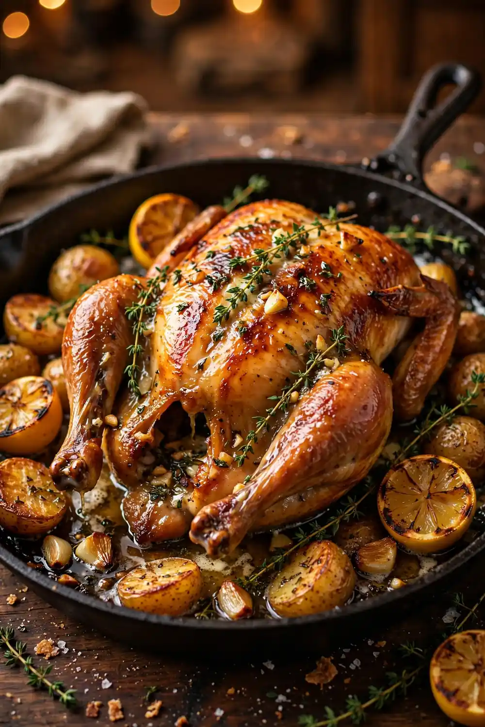 Garlic butter roast chicken, a juicy pick for easy chicken dinners