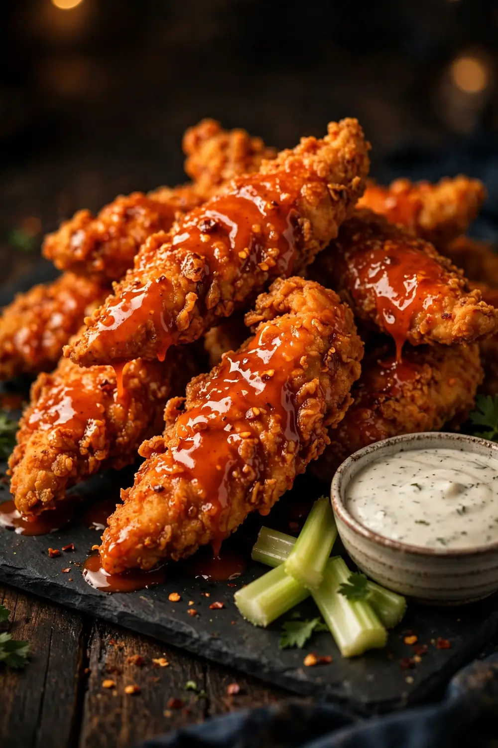 Buffalo ranch chicken tenders, a game day chicken dinners hit