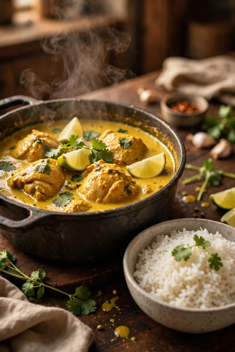 Coconut curry chicken simmer, a gentle chicken dinners curry