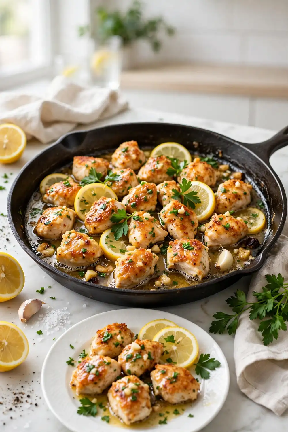 Lemon Garlic Chicken Bites