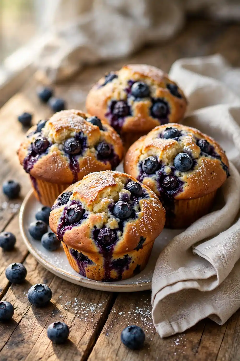 3 ingredient blueberry muffins