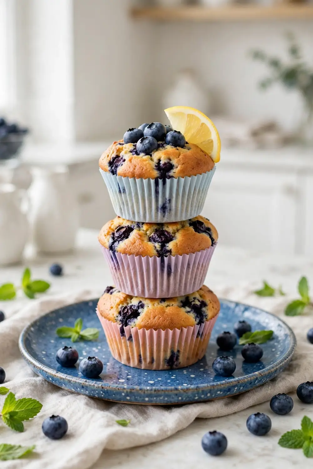 3 ingredient blueberry muffins