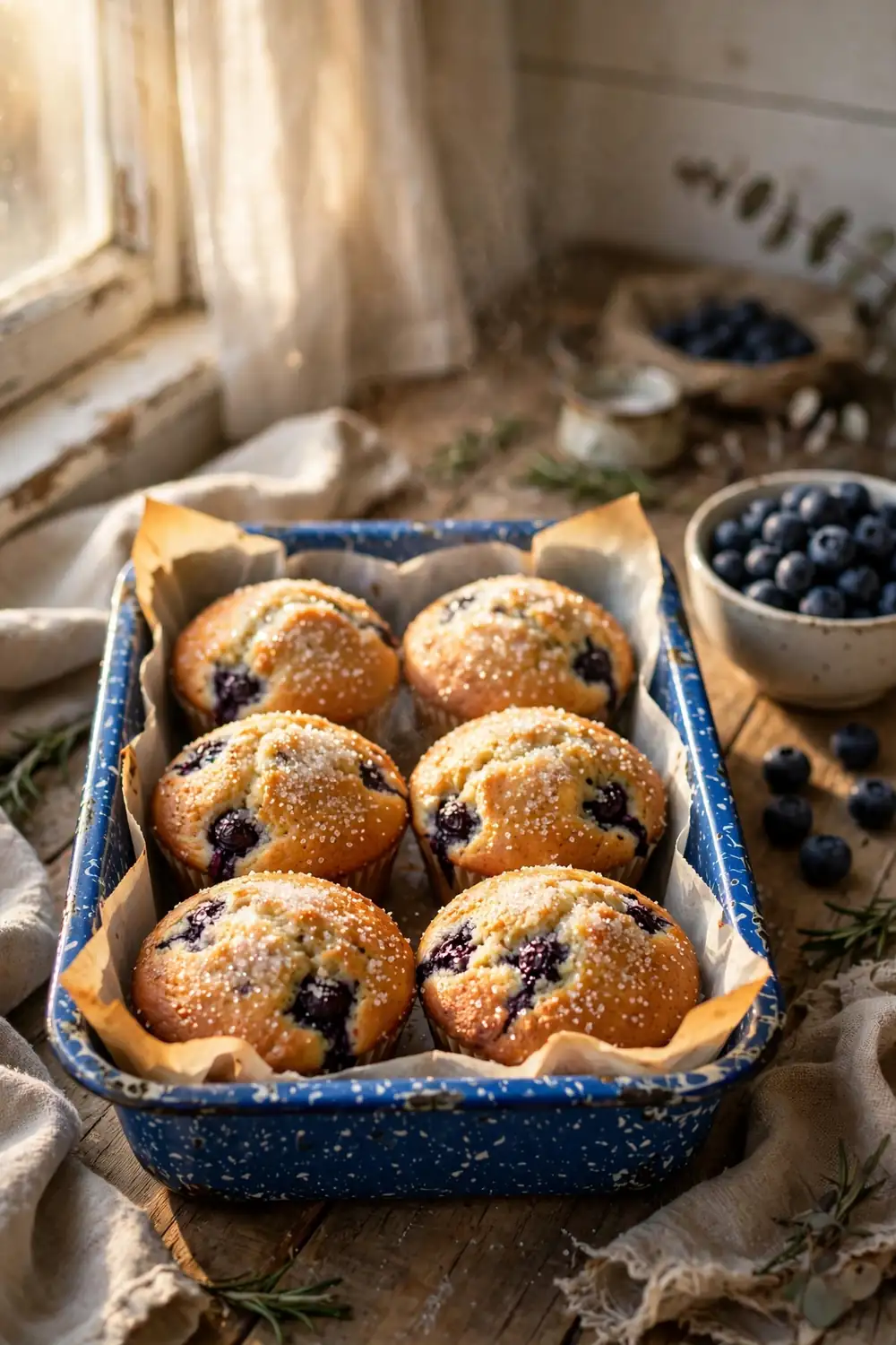 3 ingredient blueberry muffins