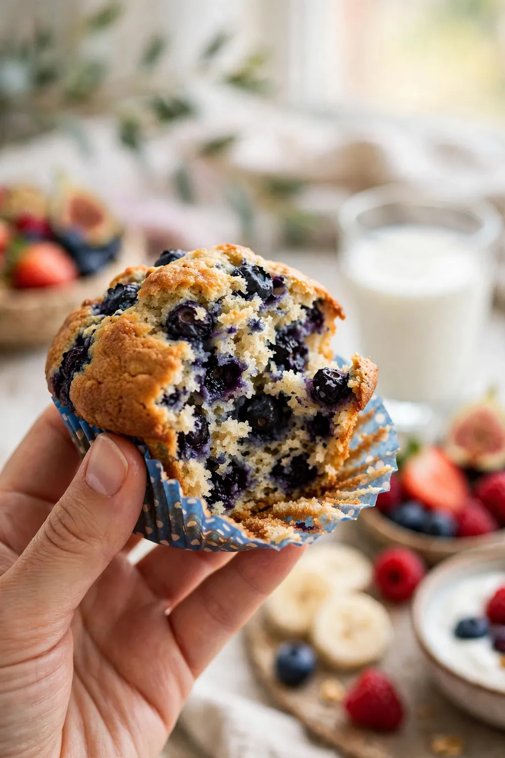 3 ingredient blueberry muffins