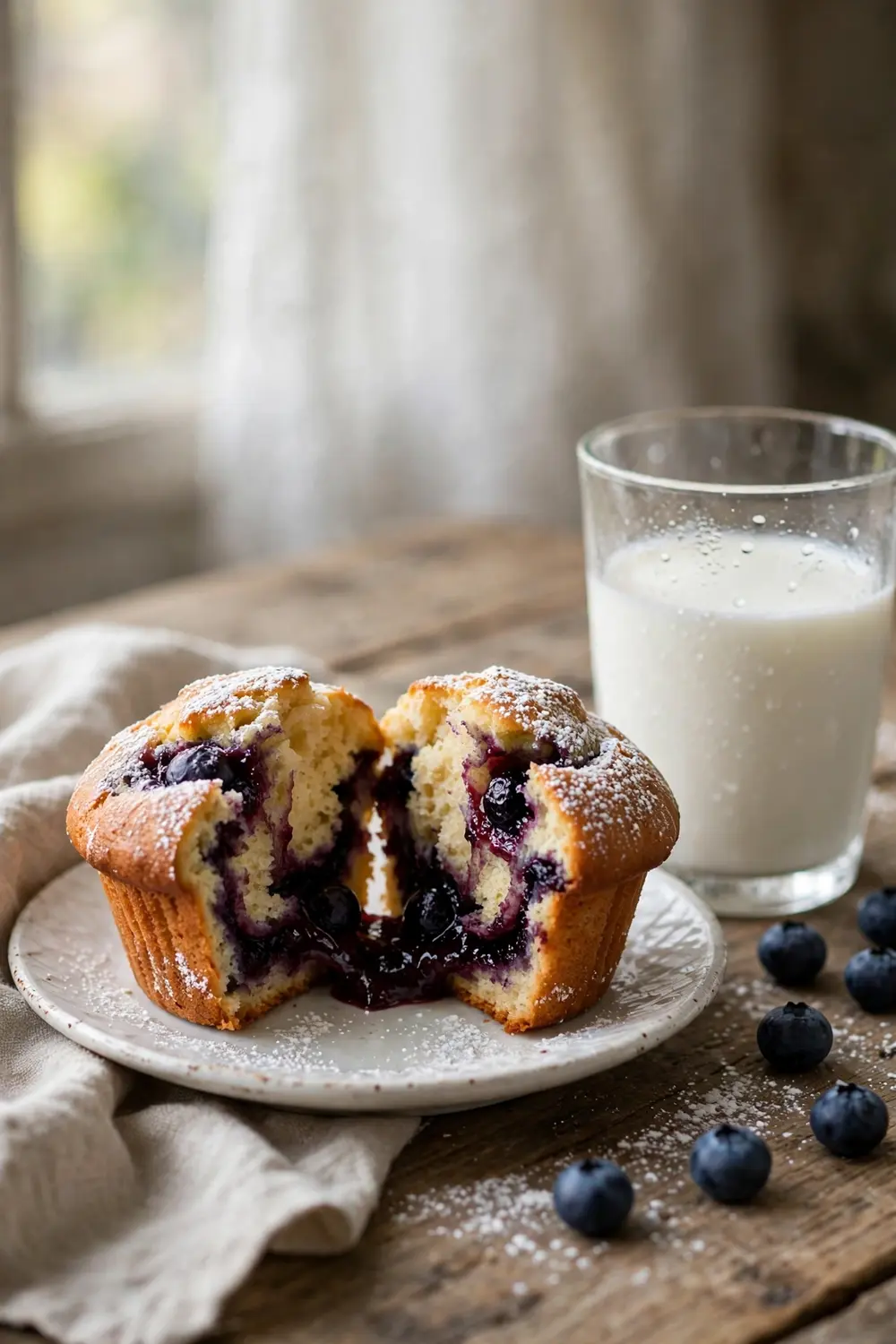 3 ingredient blueberry muffins