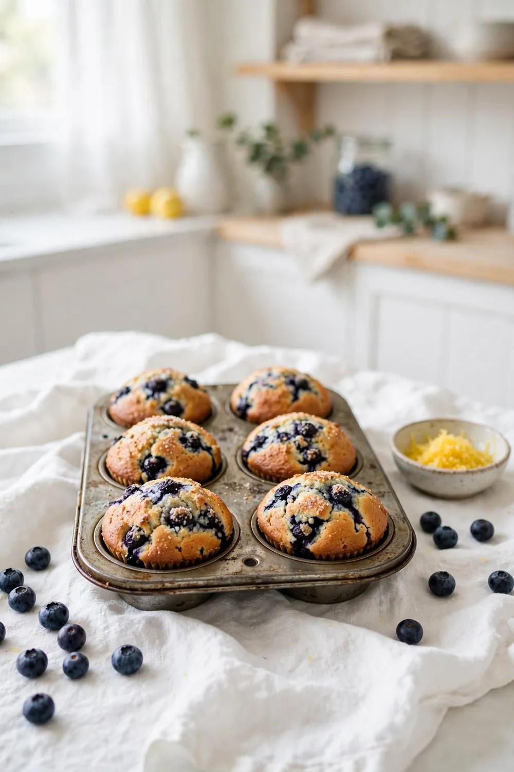 3 ingredient blueberry muffins