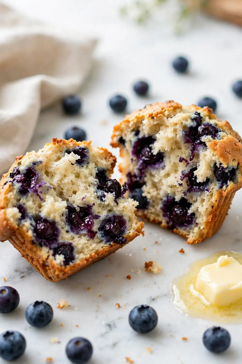 3 ingredient blueberry muffins
