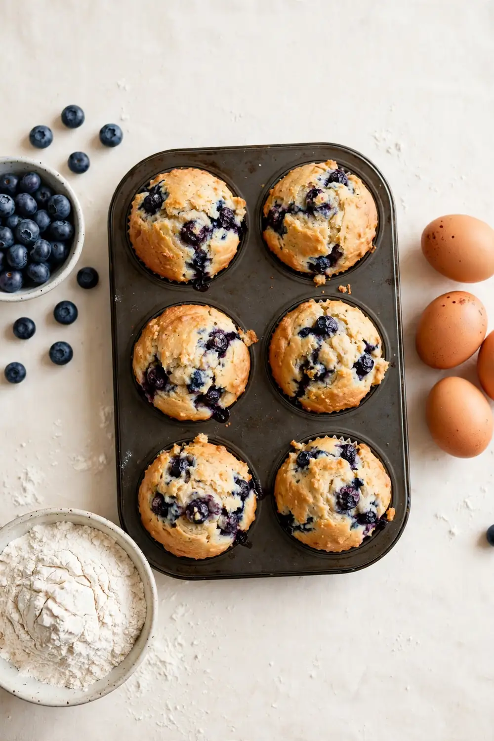 3 ingredient blueberry muffins