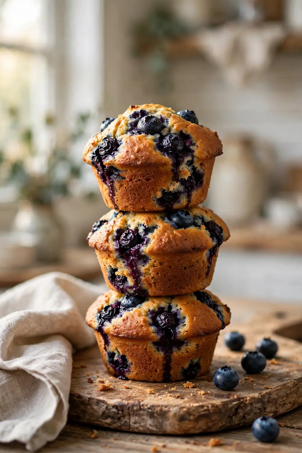 3 ingredient blueberry muffins