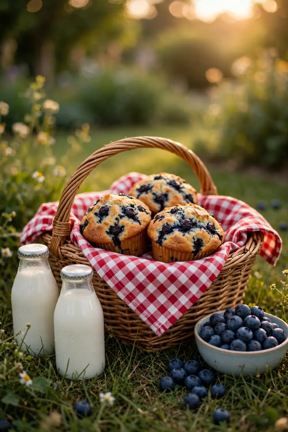 3 ingredient blueberry muffins