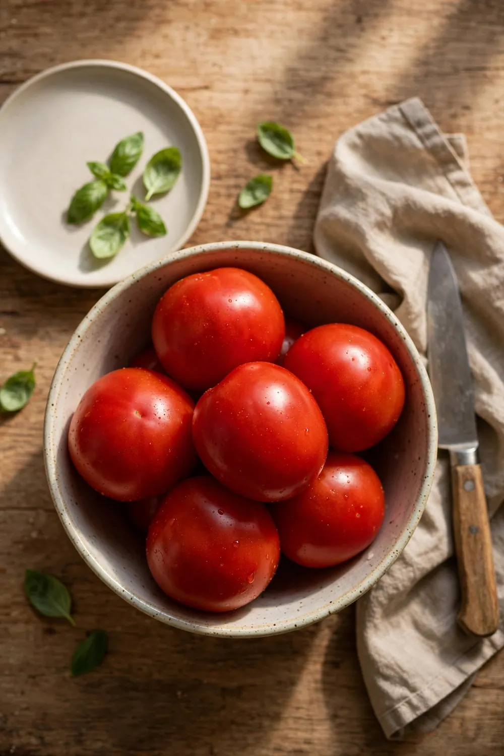 Ripe red tomatoes in a bowl