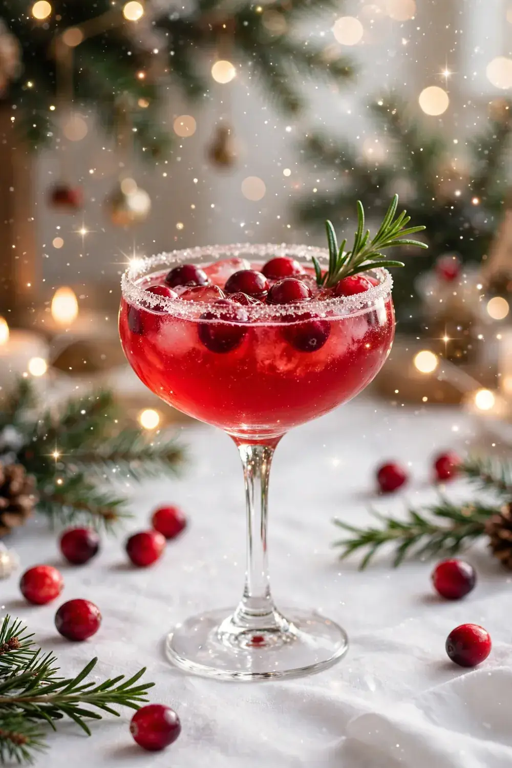 Cranberry Festive Sparkle cider cocktail