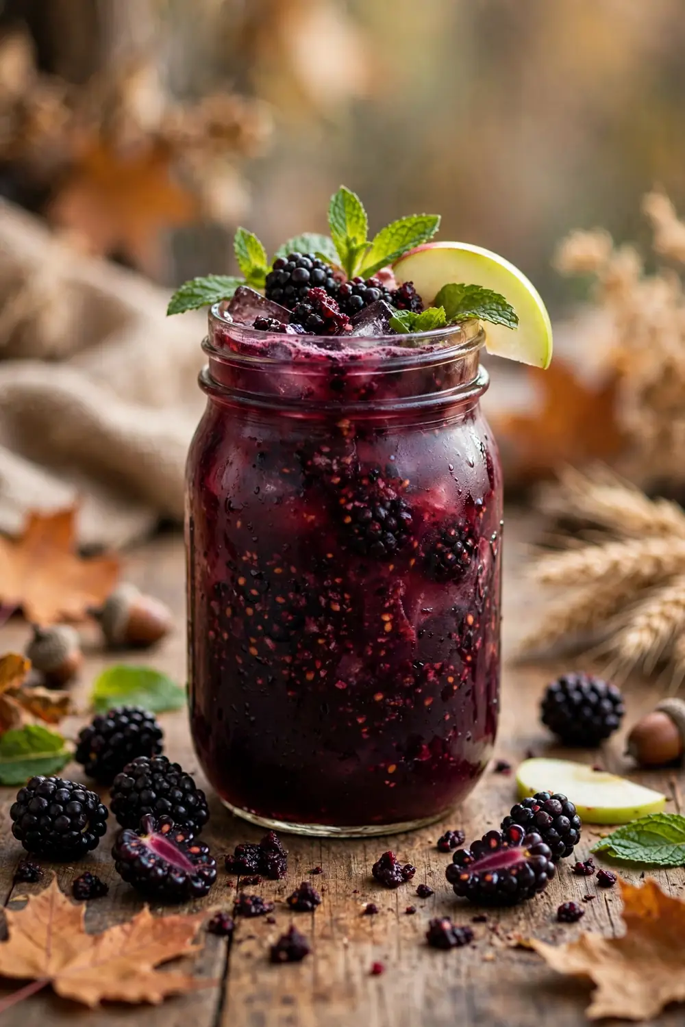 Blackberry Autumn Smash cider cocktail