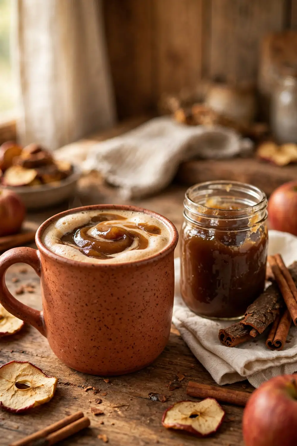 Apple butter swirl on chai cider latte