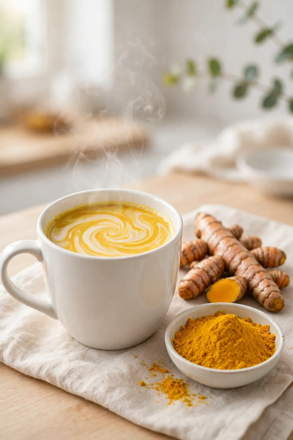 Golden turmeric chai cider with oat milk