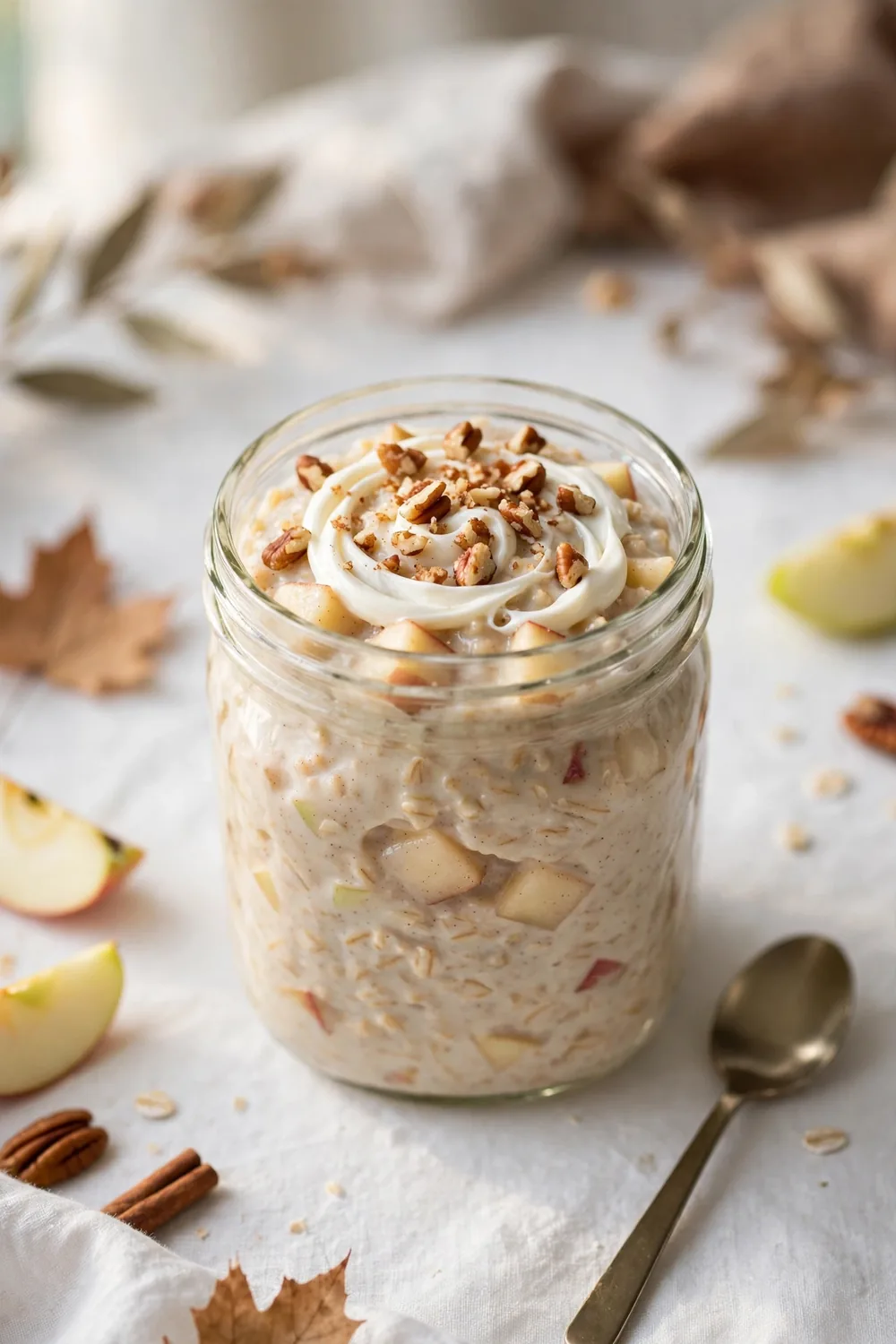Apple oats jar with cream cheese swirl