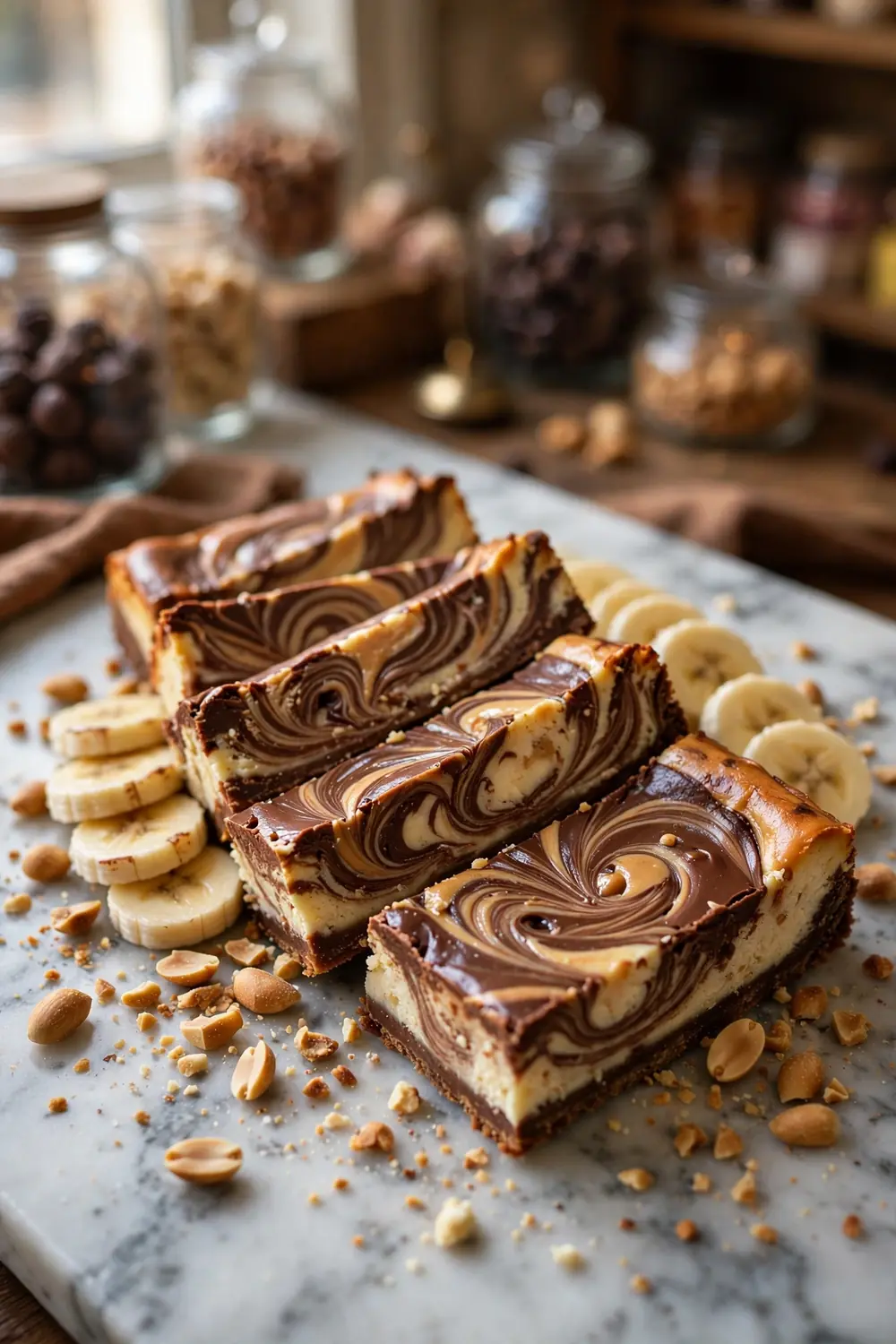 Banana chocolate cheesecake bars
