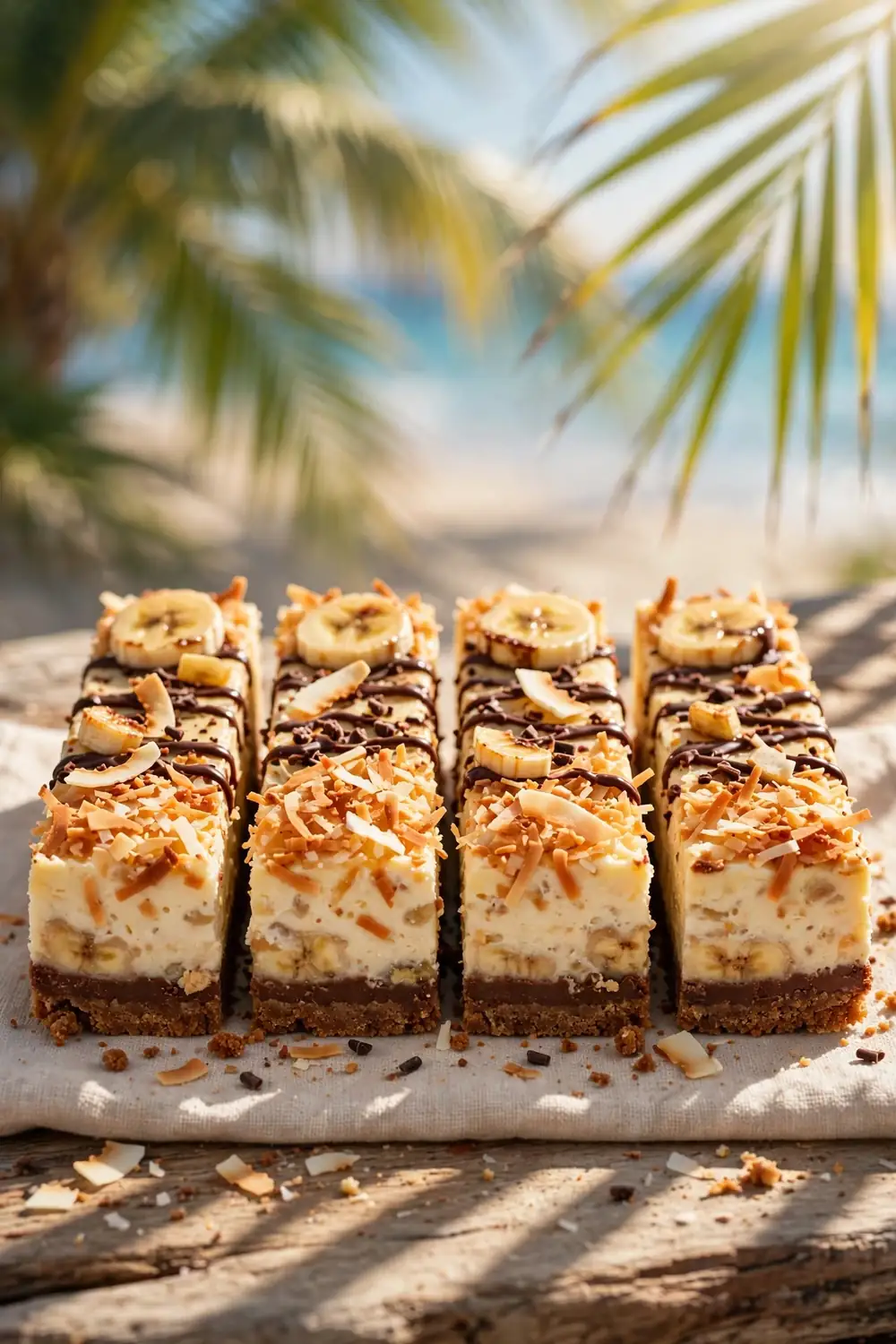 Banana chocolate cheesecake bars