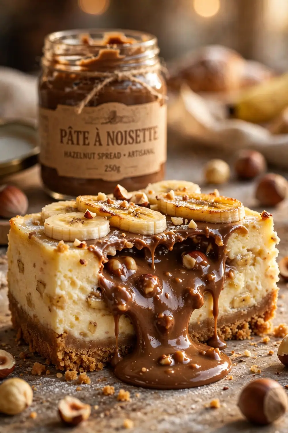 Banana chocolate cheesecake bars