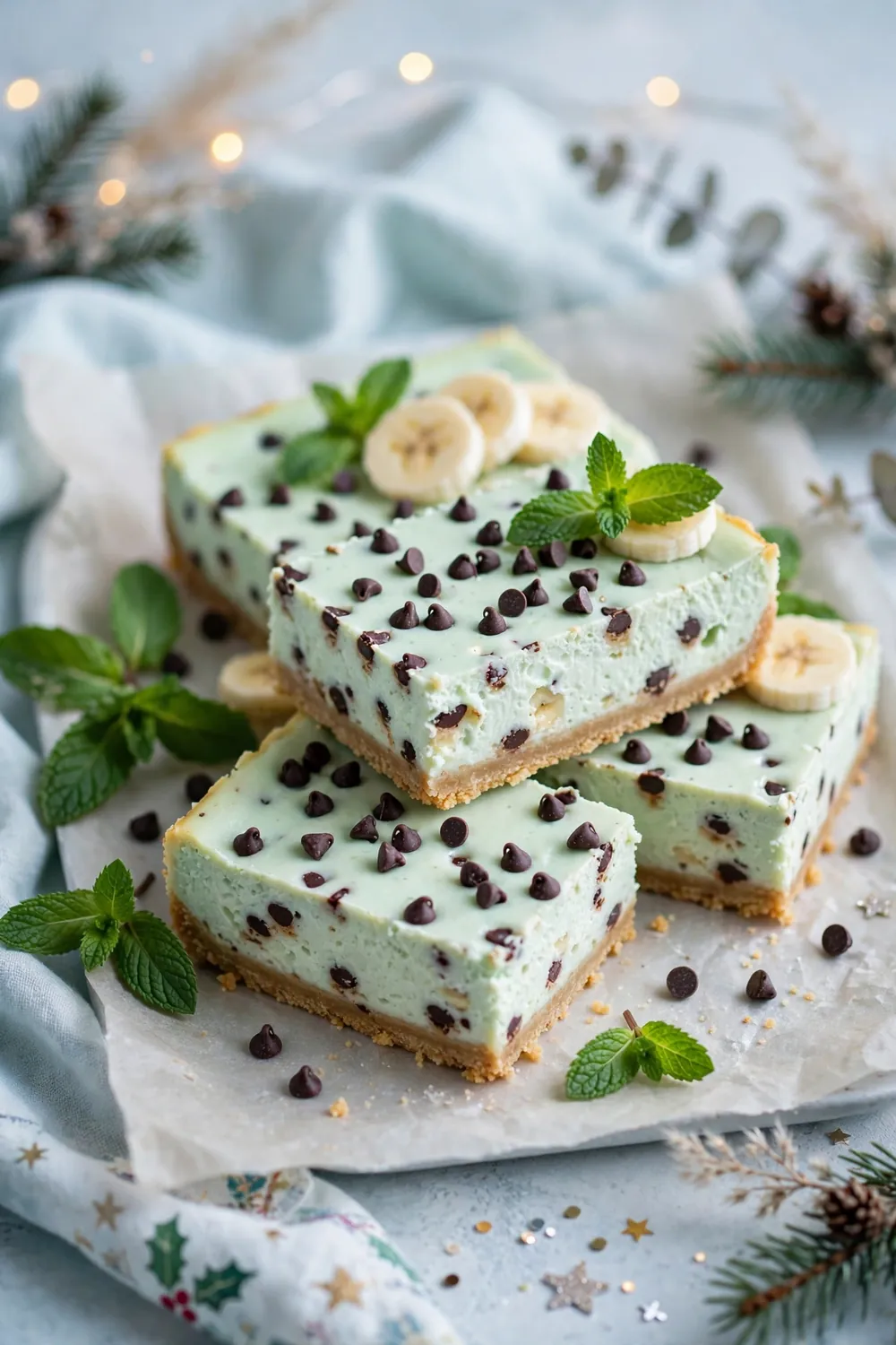 Banana chocolate cheesecake bars