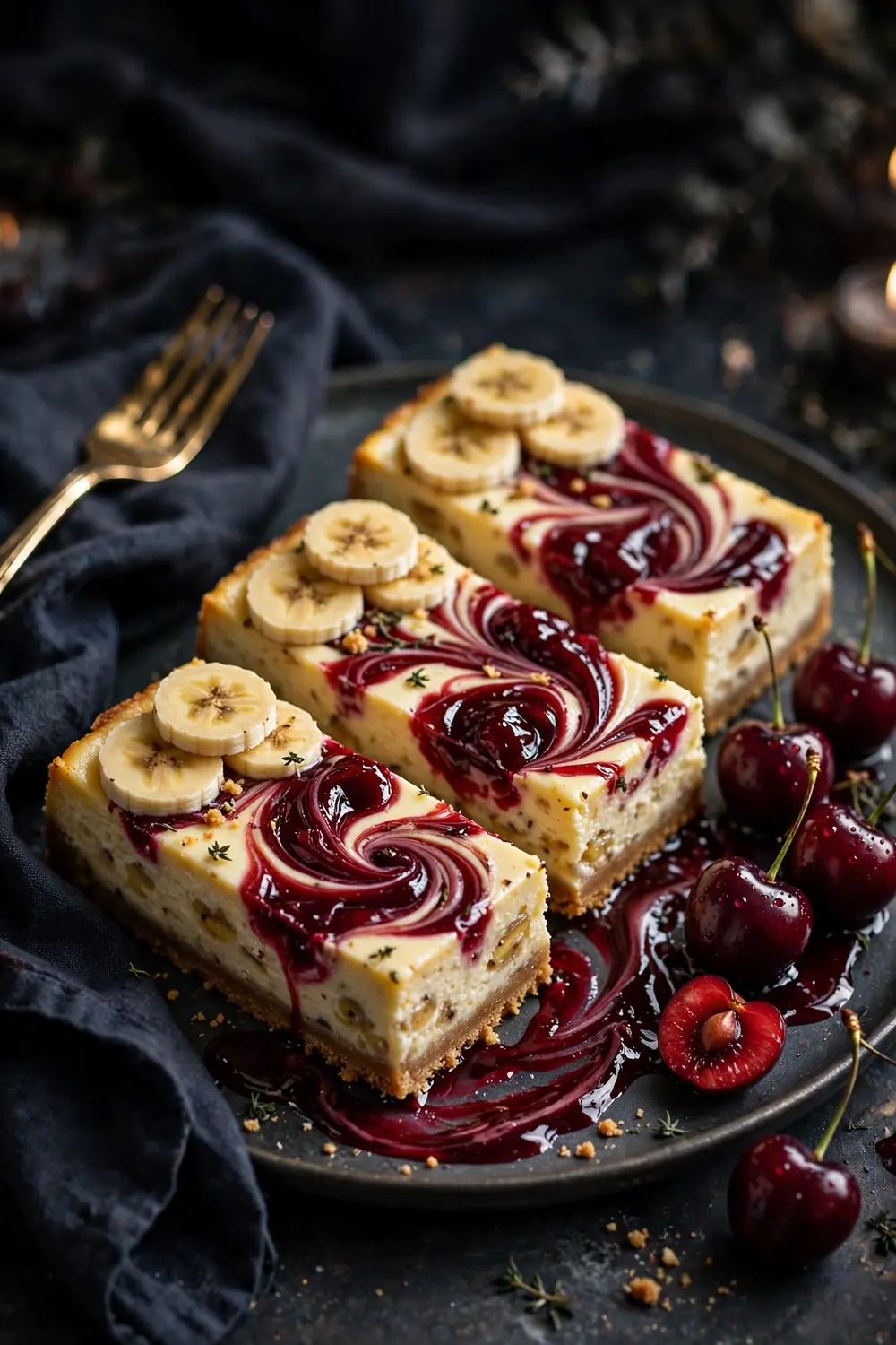 Banana chocolate cheesecake bars