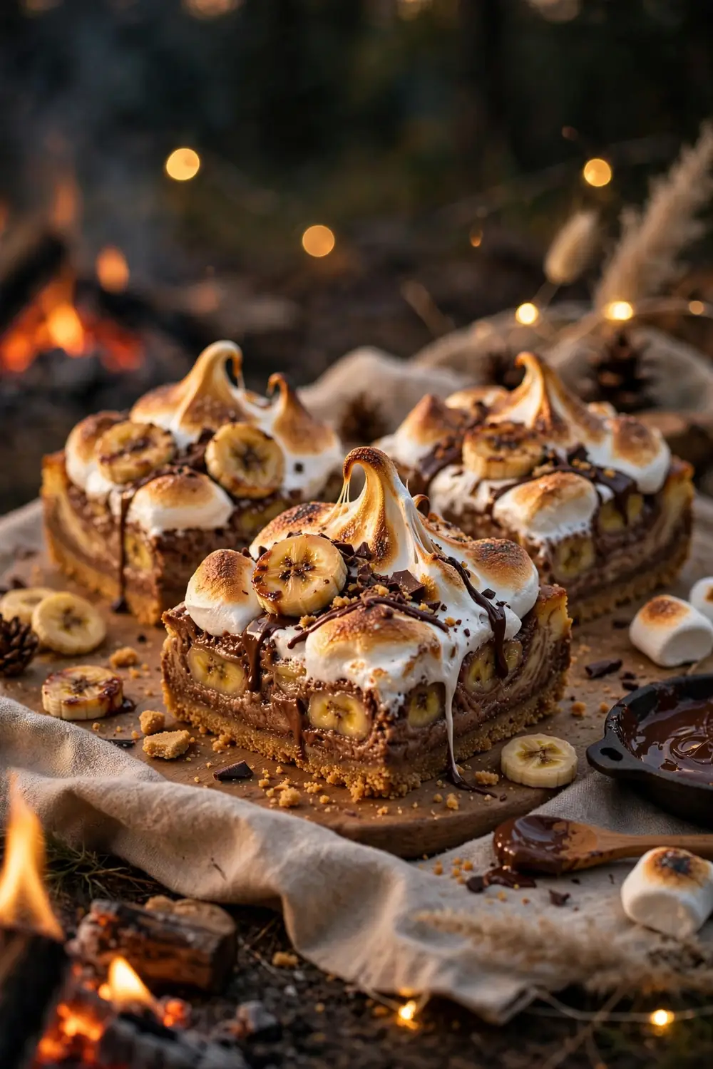 Banana chocolate cheesecake bars