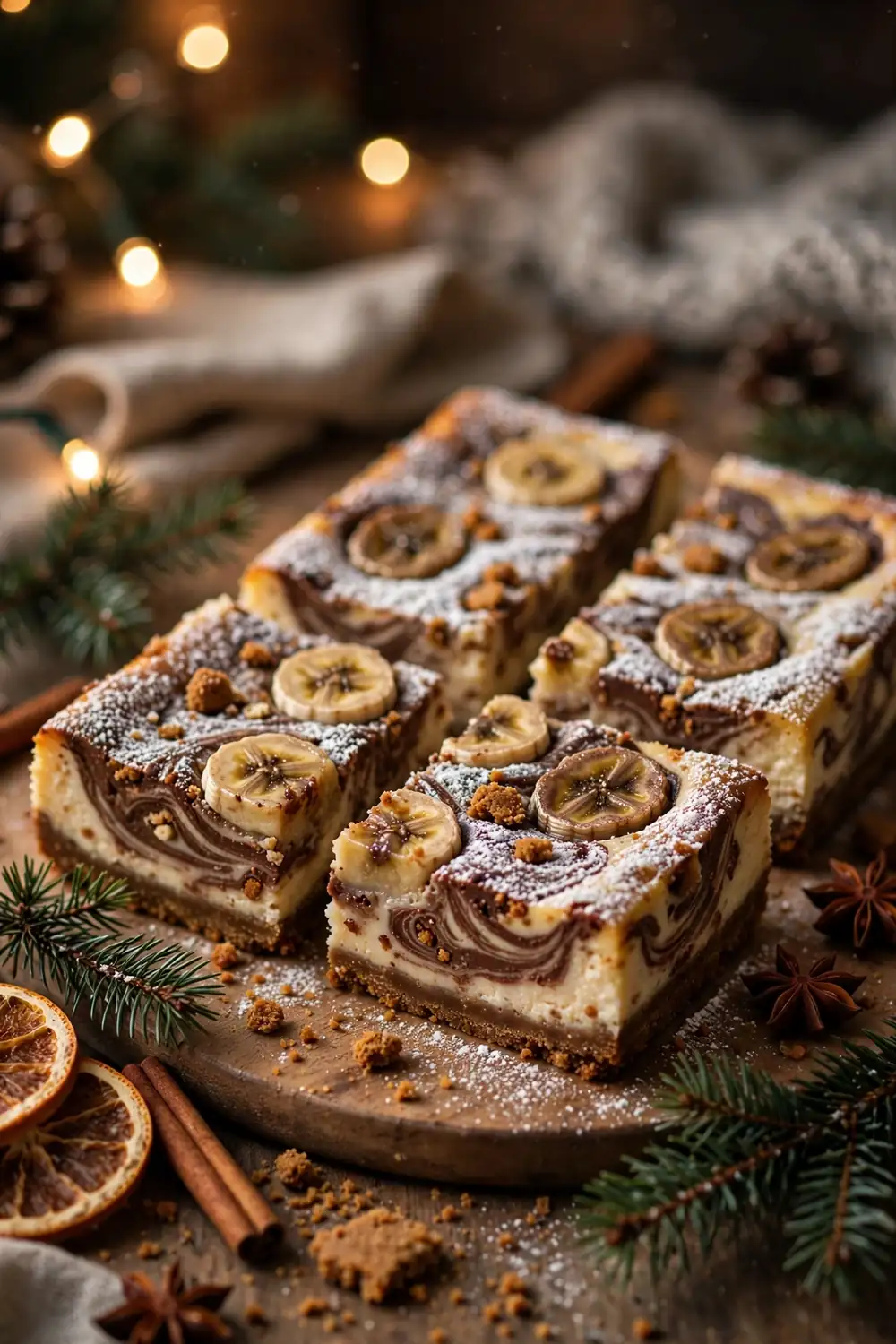 Banana chocolate cheesecake bars