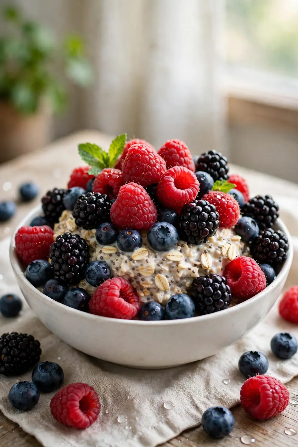 Blueberry chia overnight oats