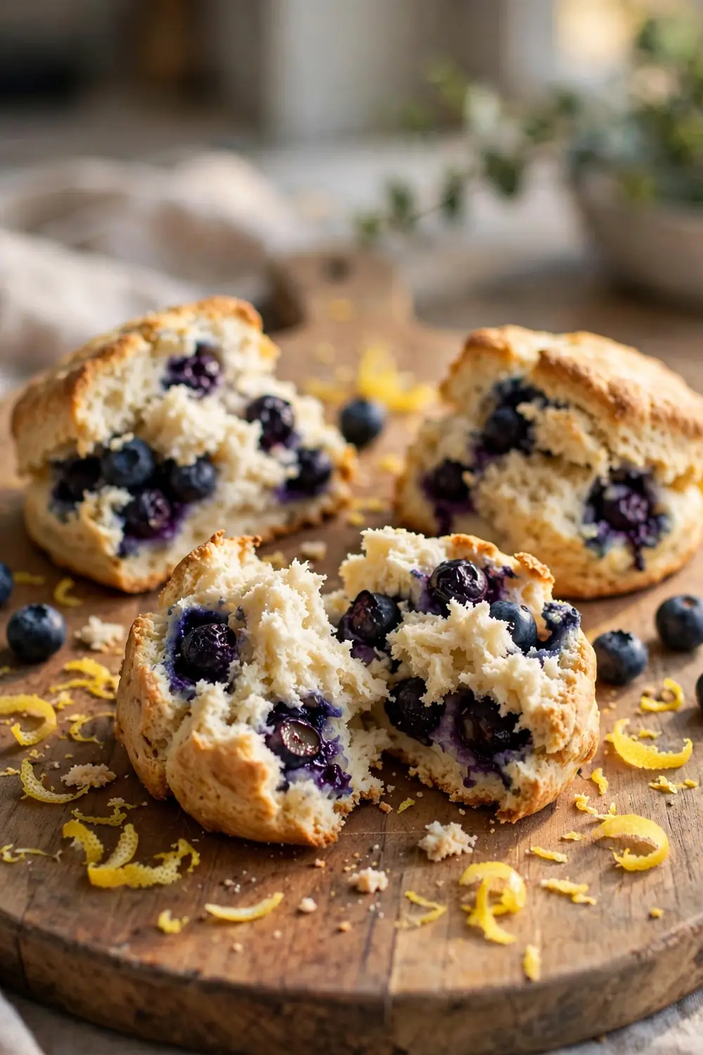 wild blueberry burst baked on a plate