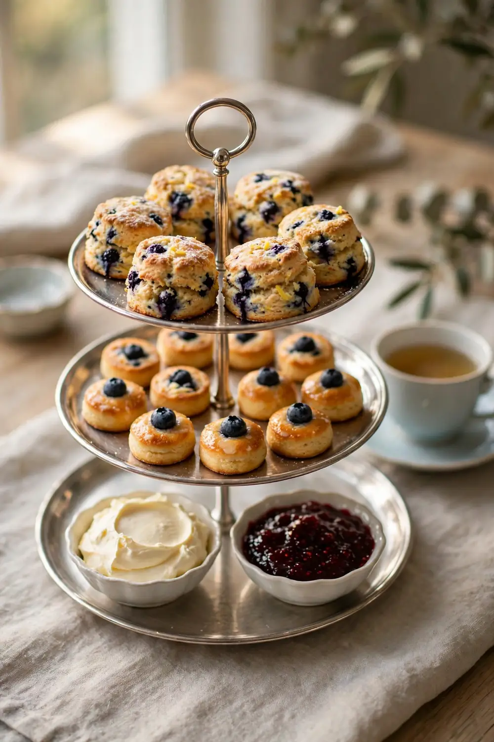 mini tea scones baked on a plate