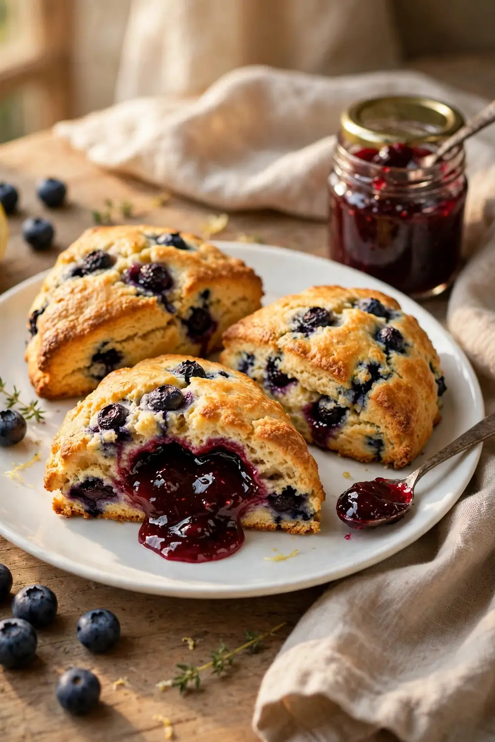 berry jam pockets baked on a plate