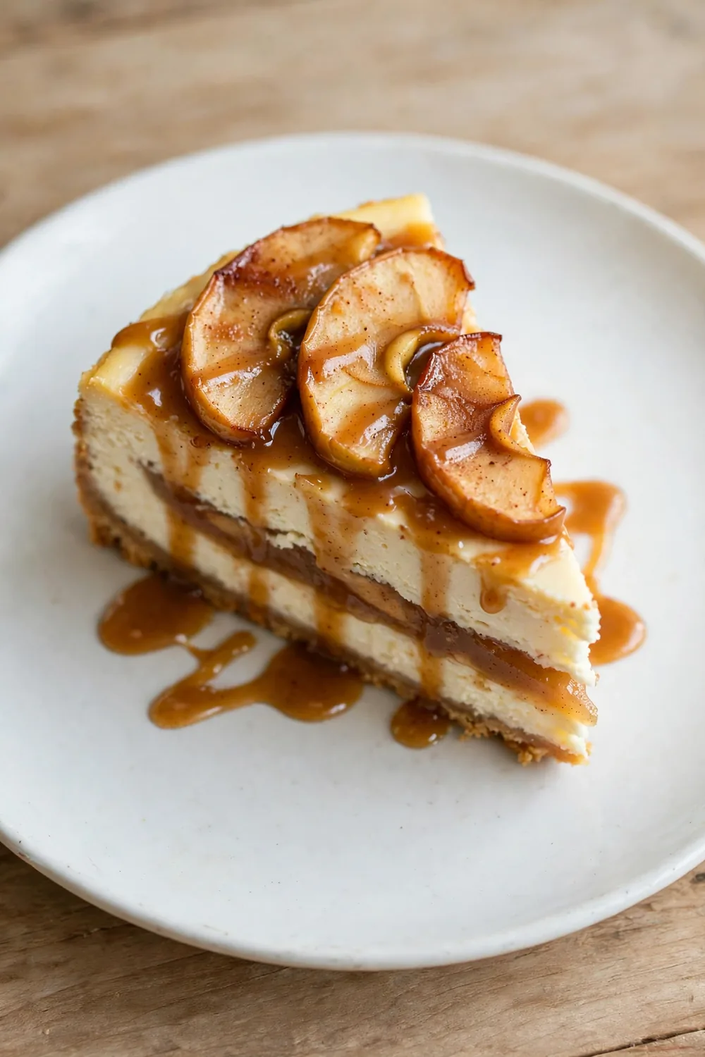 Apple cheesecake with apple butter filling