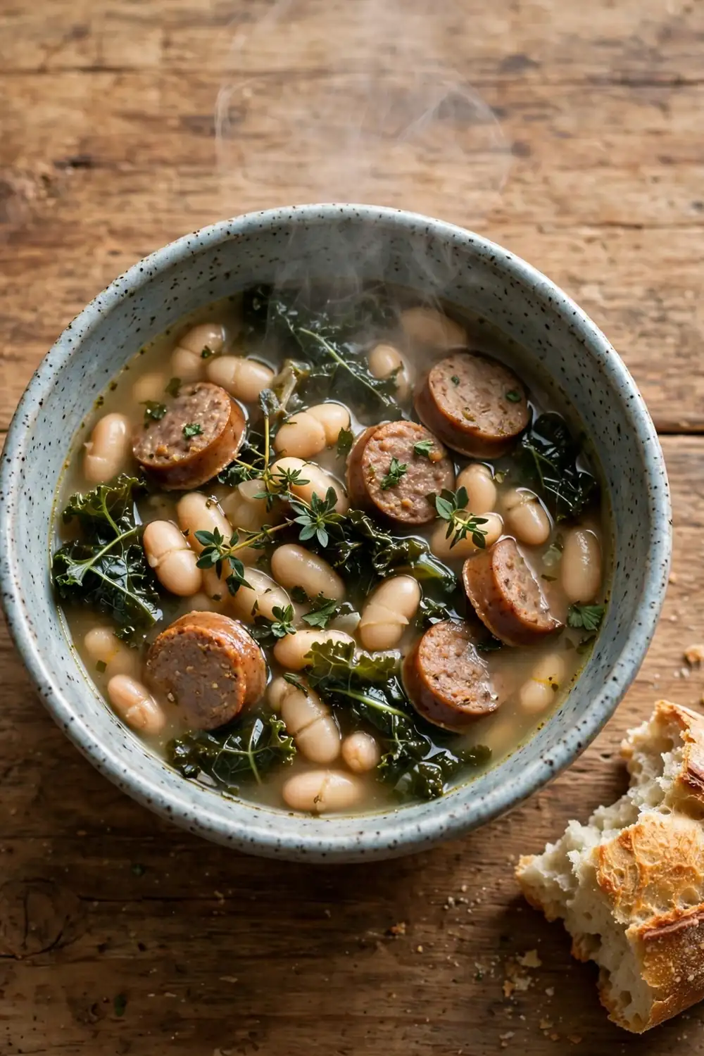 Sausage and white bean soup with kale