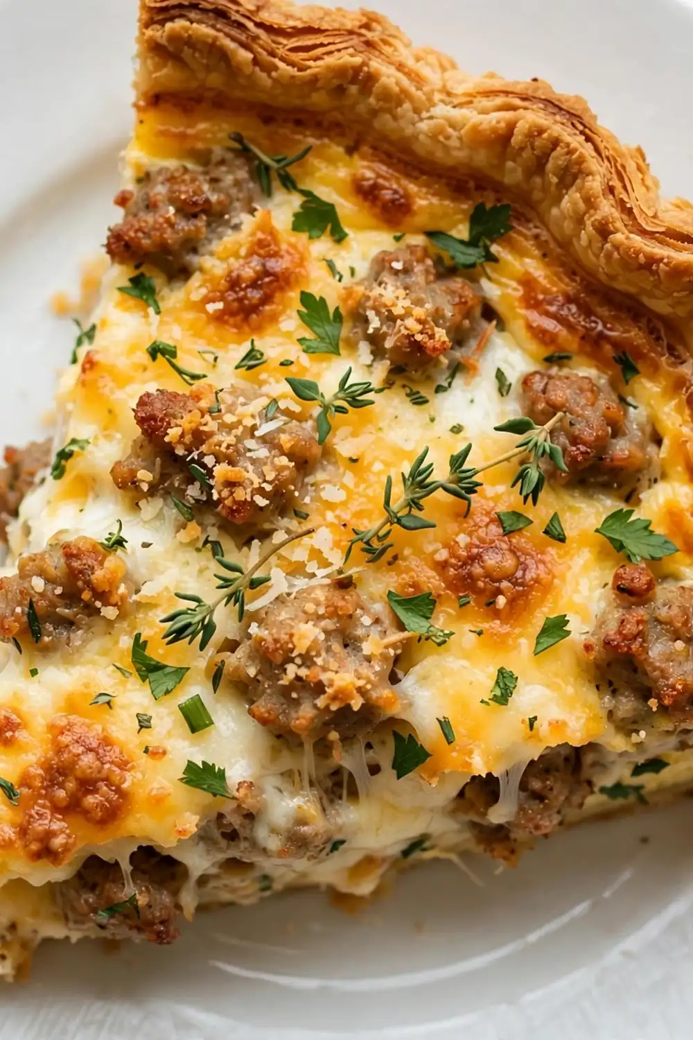 three cheese blend quiche slice