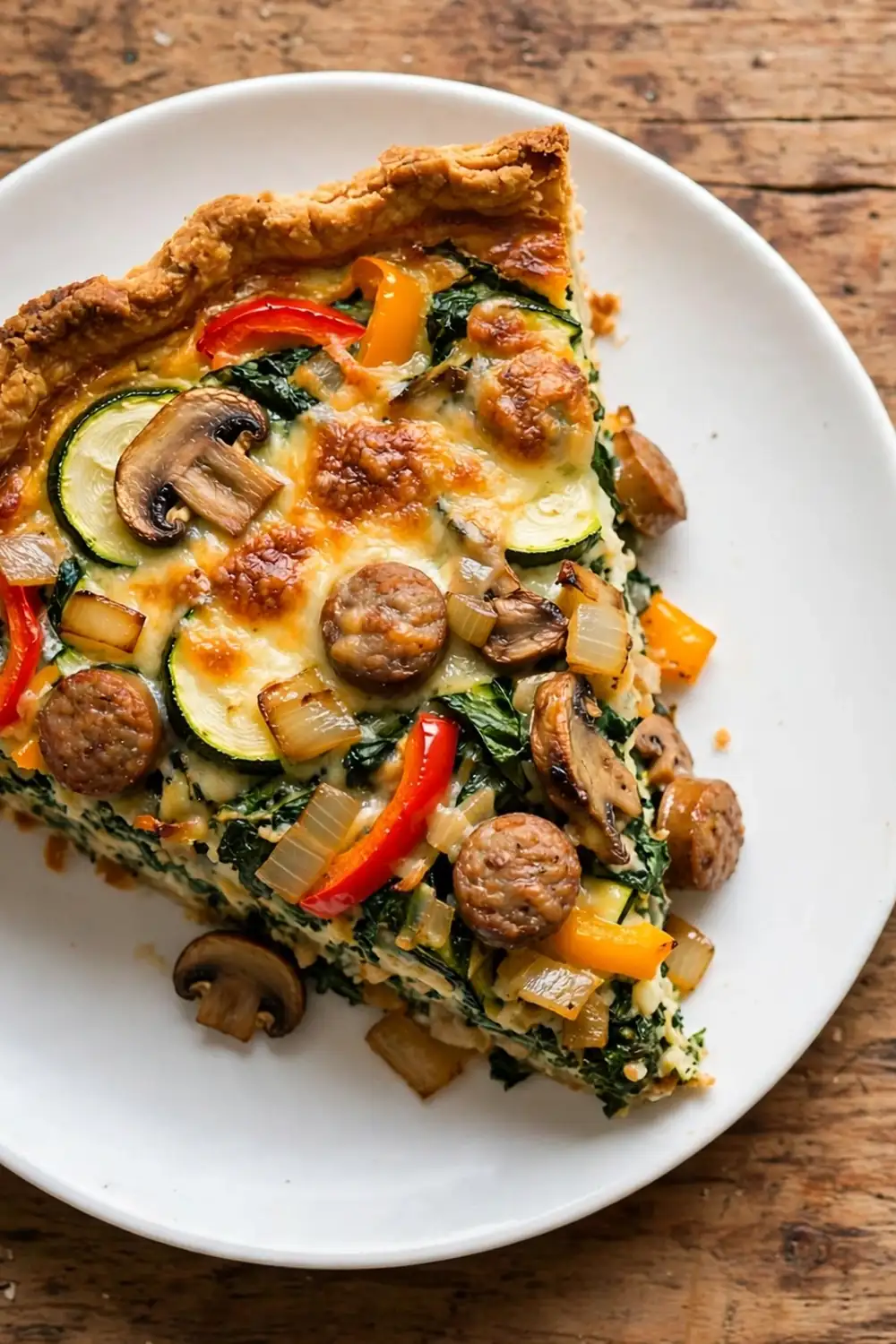 veggie loaded slice quiche slice