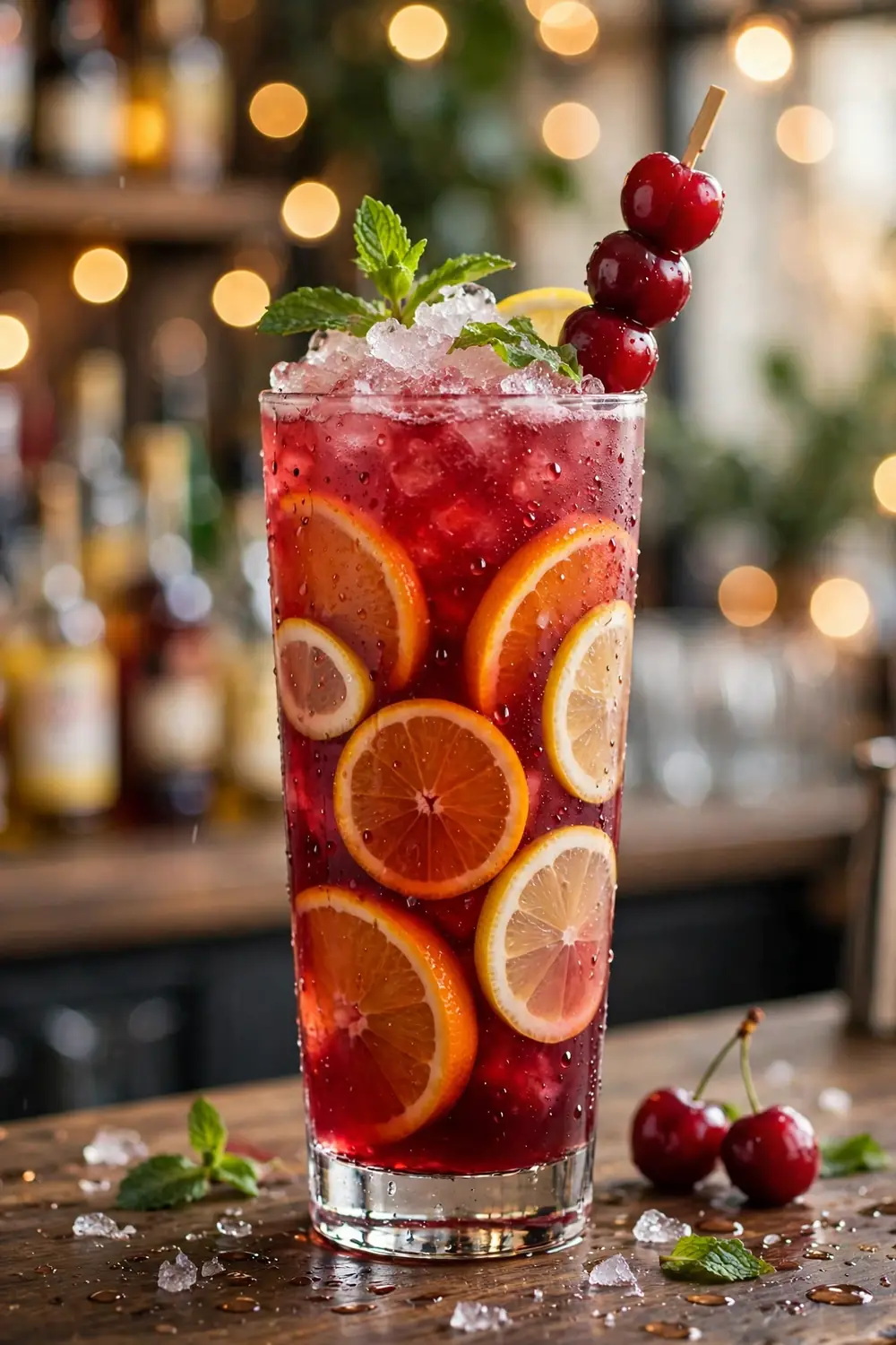 Cherry citrus mocktail