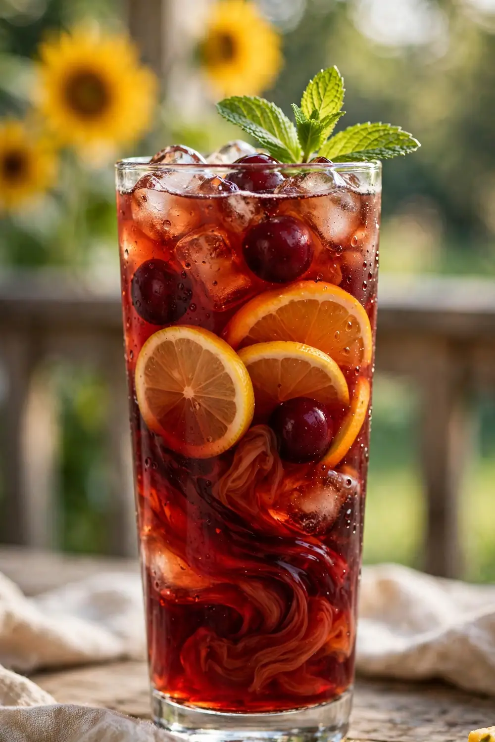 Cherry citrus mocktail