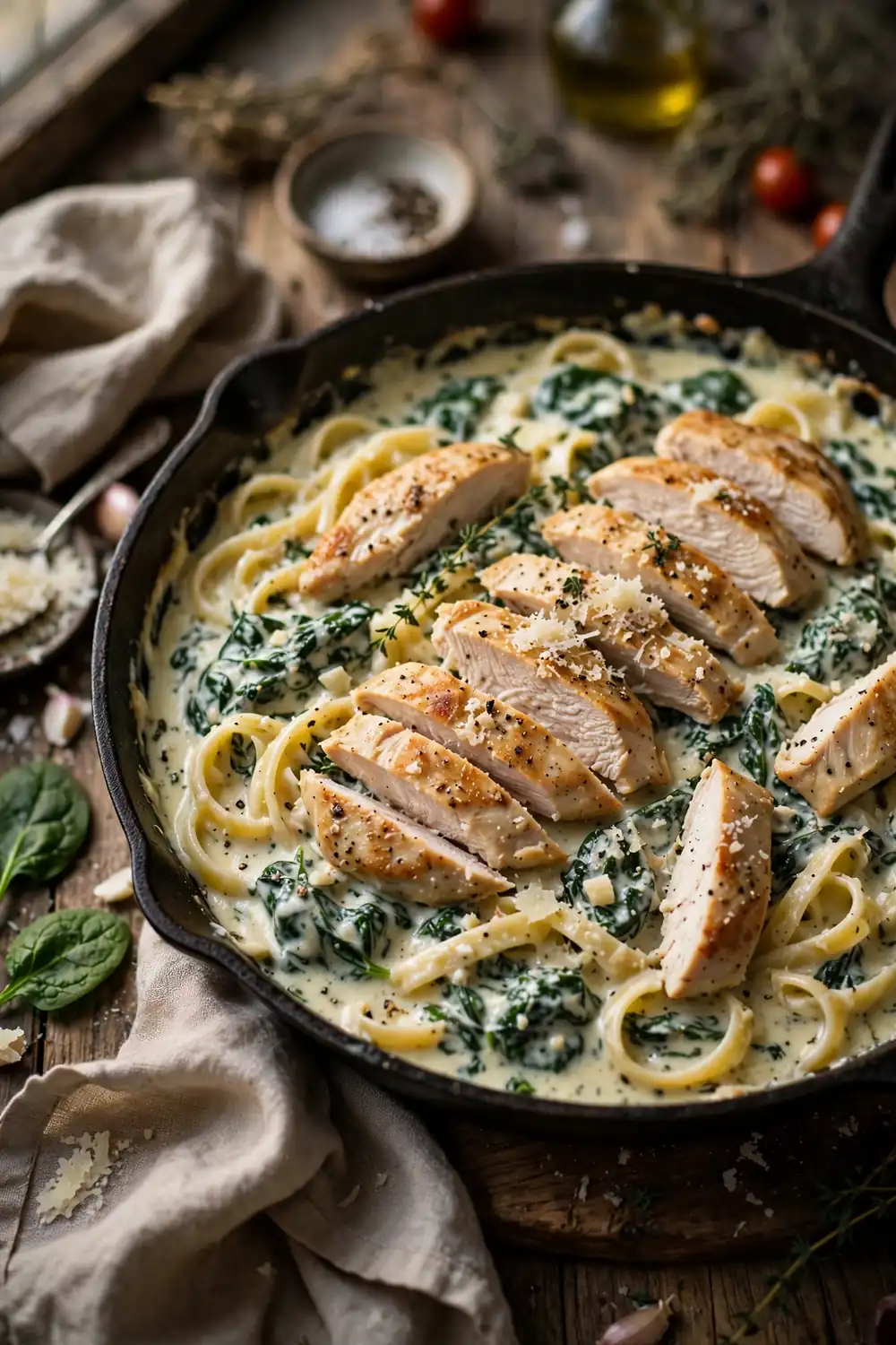 Chicken alfredo skillet
