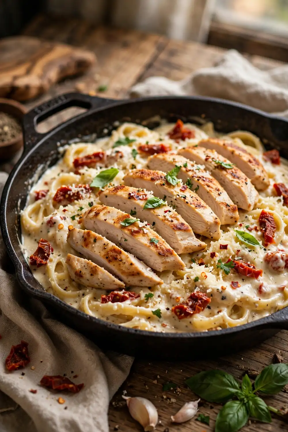 Chicken alfredo skillet