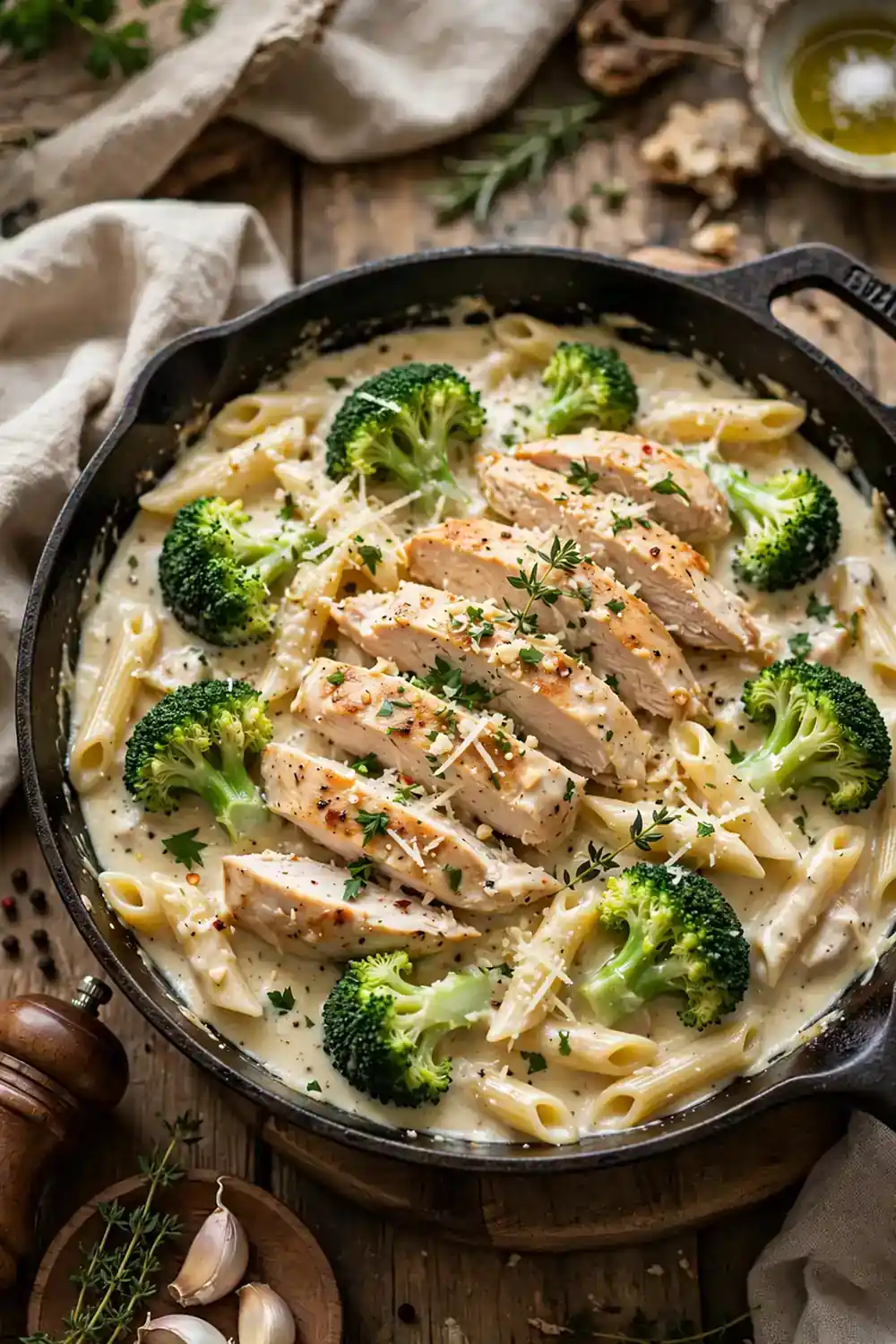 Chicken alfredo skillet