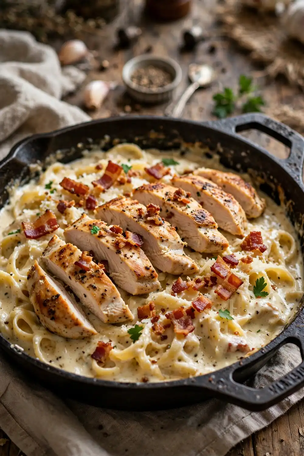 Chicken alfredo skillet