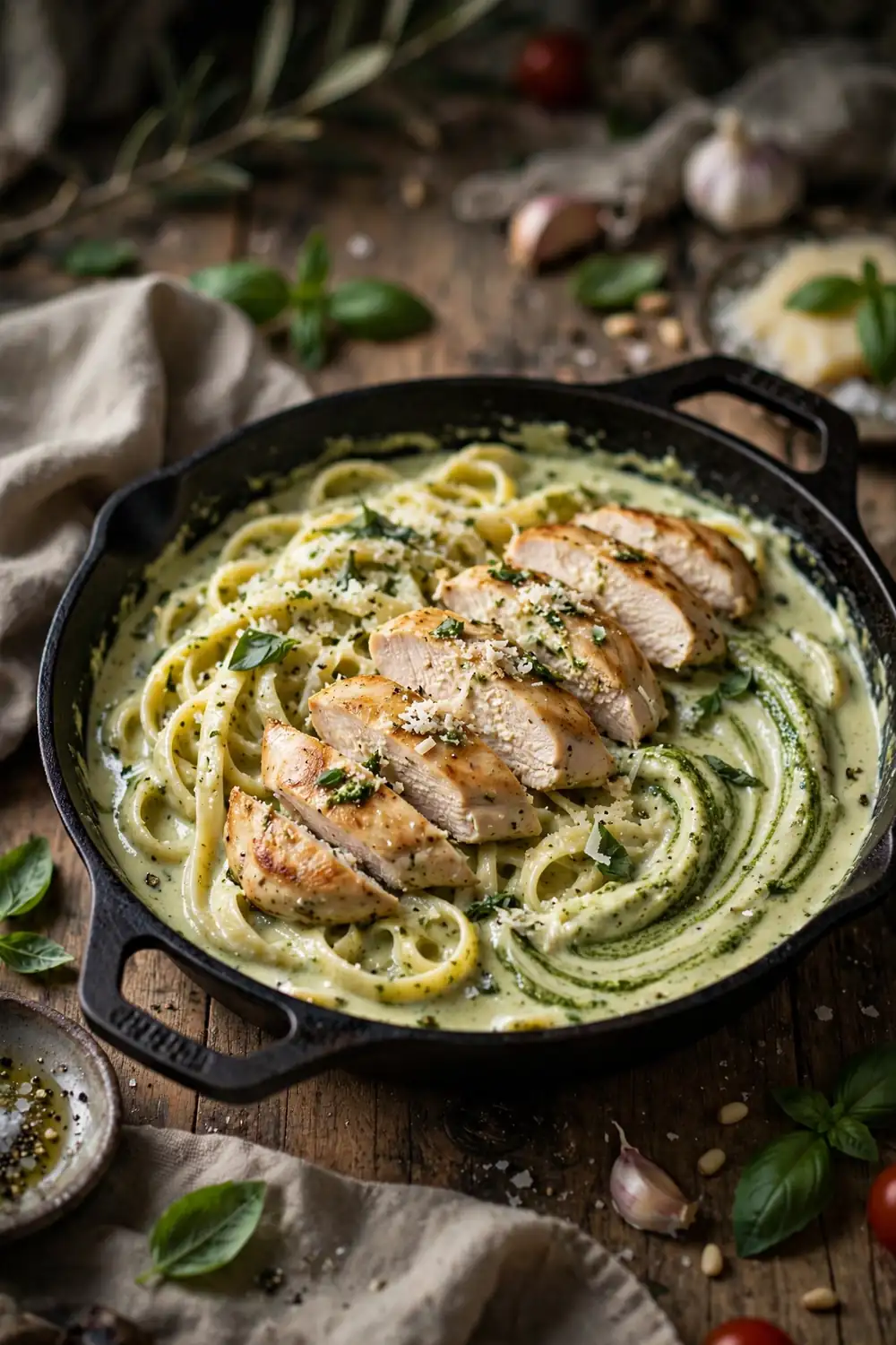 Chicken alfredo skillet