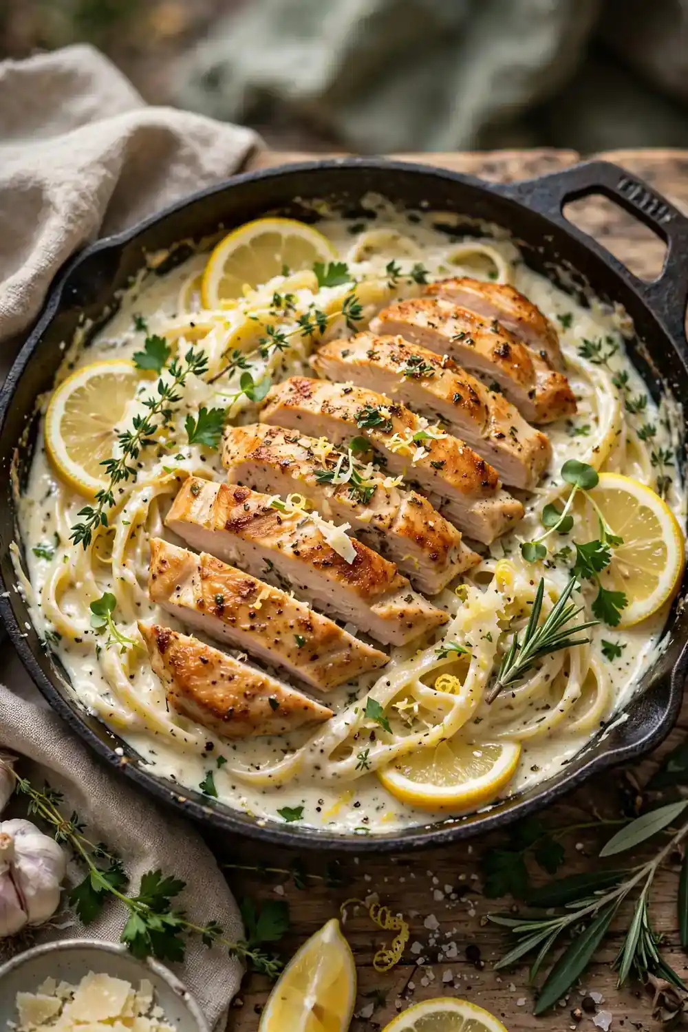 Chicken alfredo skillet