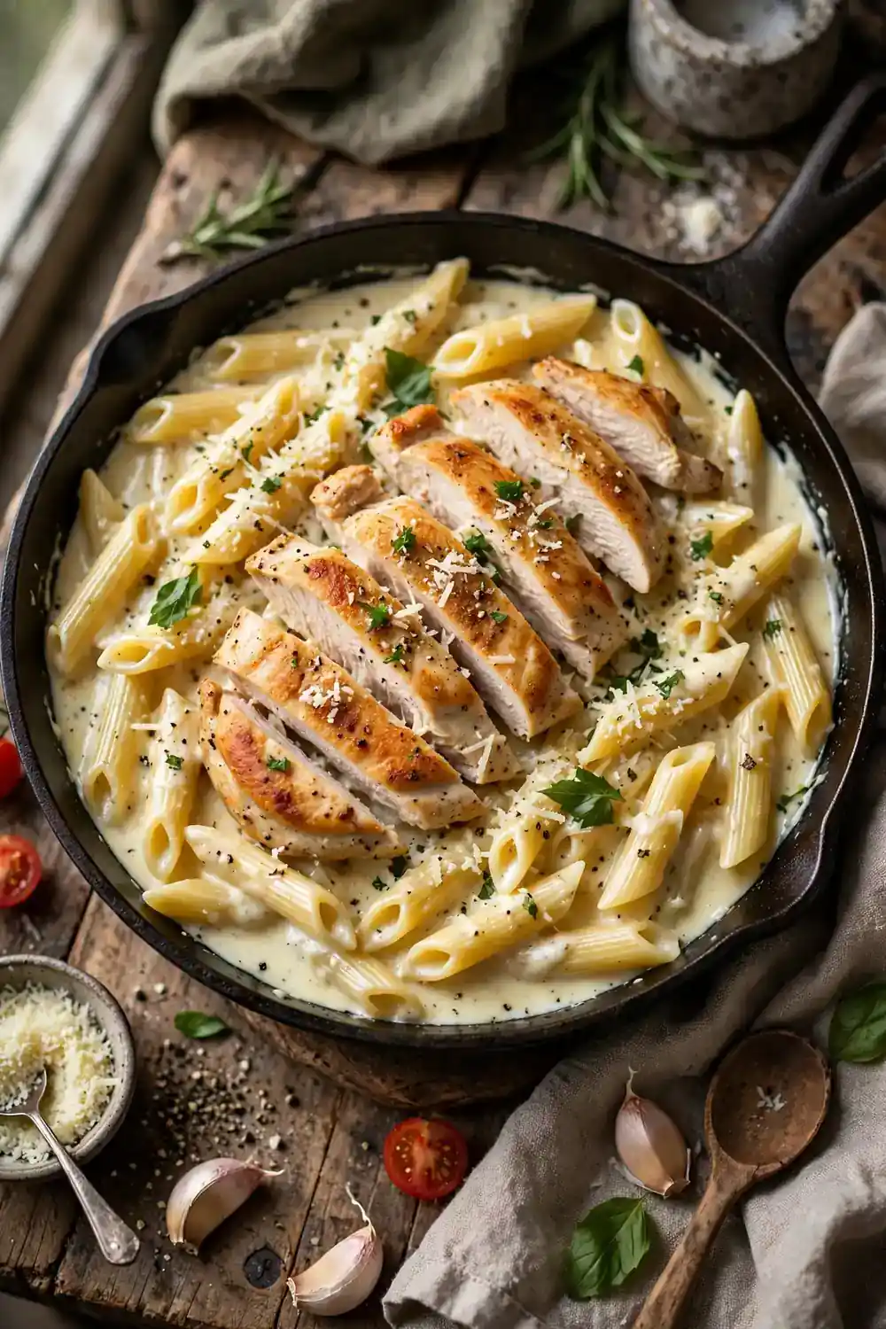 Chicken alfredo skillet
