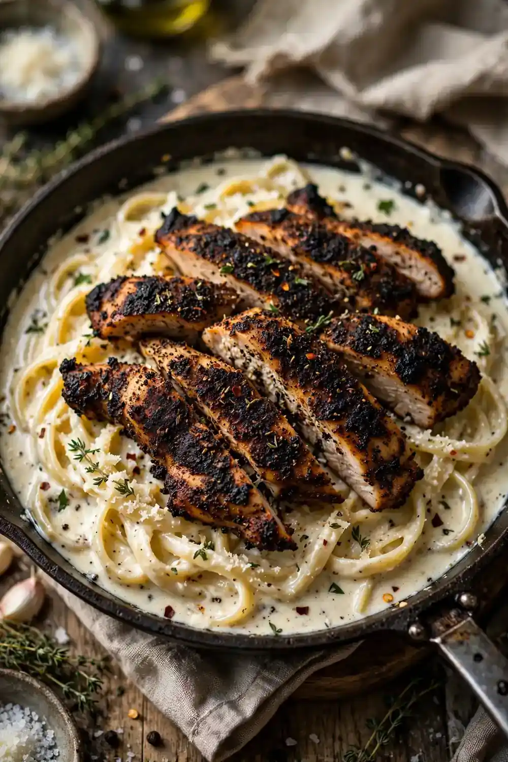 Chicken alfredo skillet