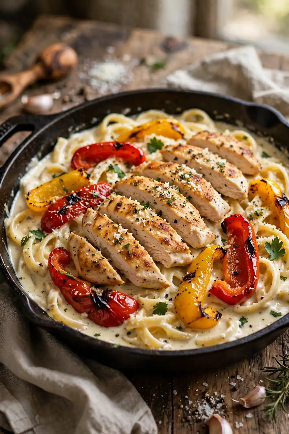 Chicken alfredo skillet