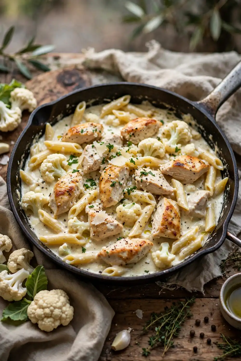 Chicken alfredo skillet