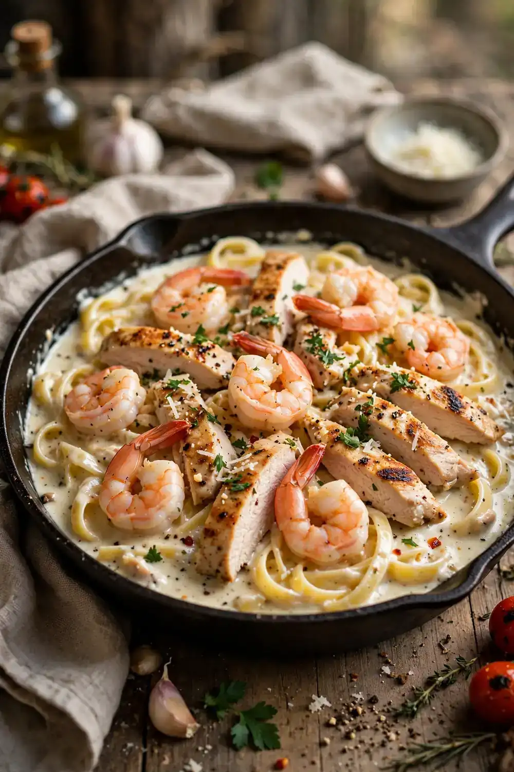 Chicken alfredo skillet