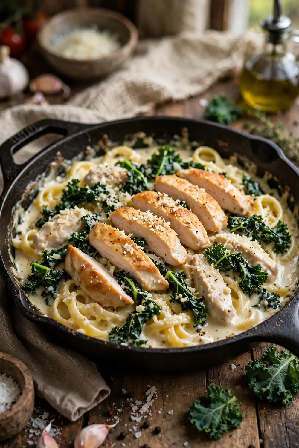 Chicken alfredo skillet