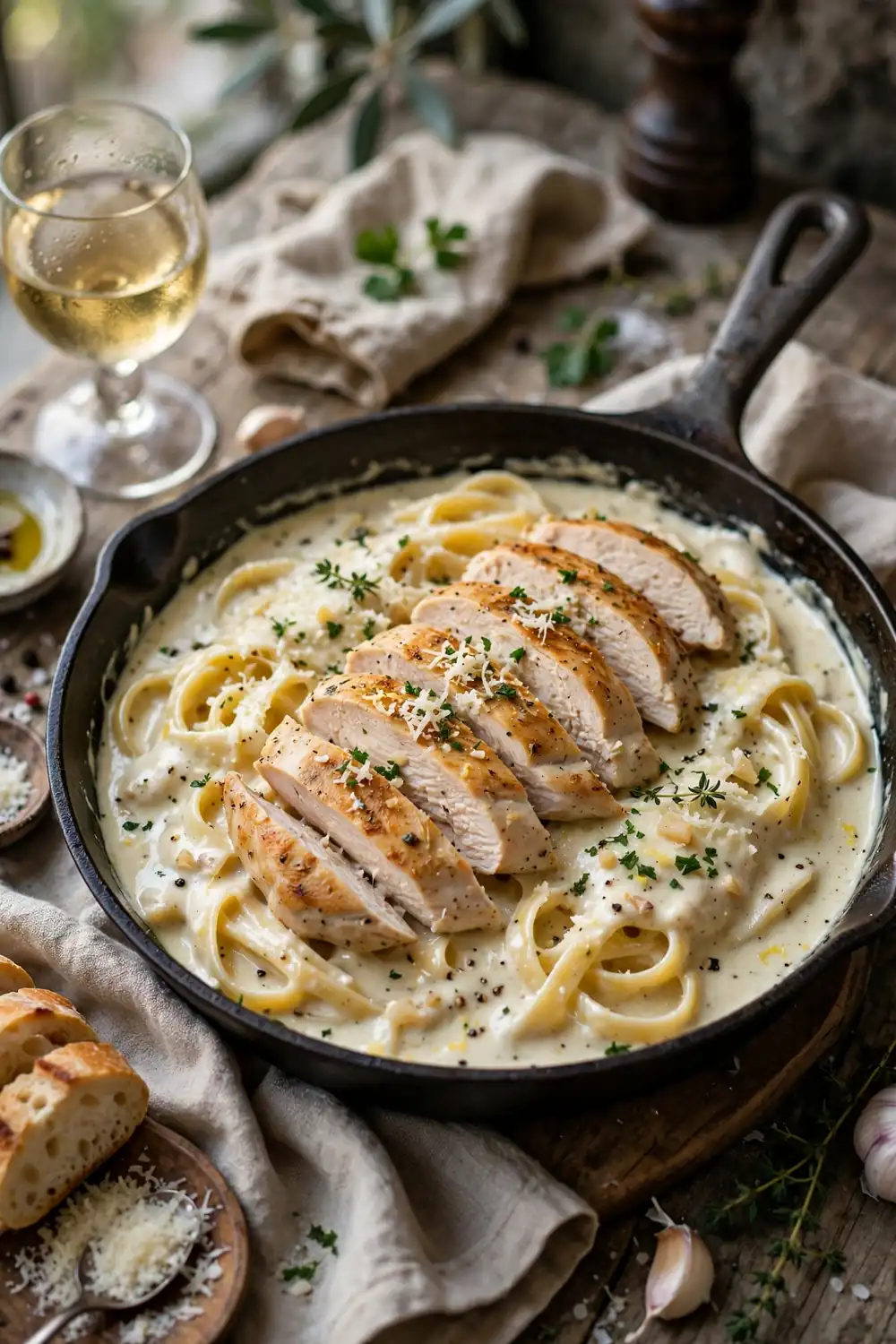 Chicken alfredo skillet